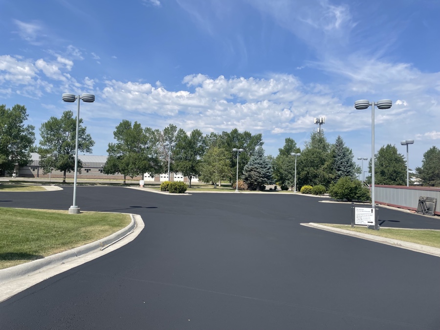 Sealcoated industrial lot providing durable protection for high-traffic areas